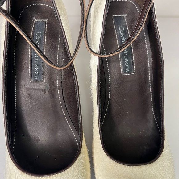 Calvin Klein Calf Hair And Leather Off White Heels US 7.5. READ DISCRIPTION - Picture 9 of 11